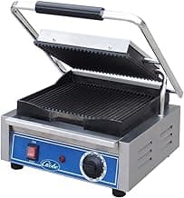 Globe GPG10 Bistro Electric Countertop Grooved Panini Single Grill, NSF